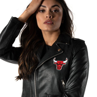Chicago Bulls Faux Leather Moto Jacket