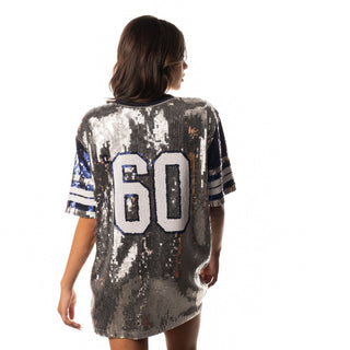 Dallas Cowboys Womens Sequin Dress - Silver