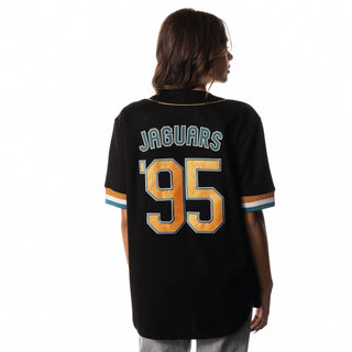 Jacksonville Jaguars Womens S/S Button Up Baseball Shirt - Black