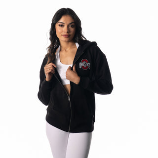 Ohio State Womens Faux Fur Lined Hoodie - Black